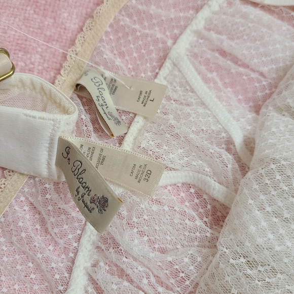 In Bloom by Jonquil Beautiful Embroidered Bra/ Panty Set Size 32D/lg - Picture 10 of 11